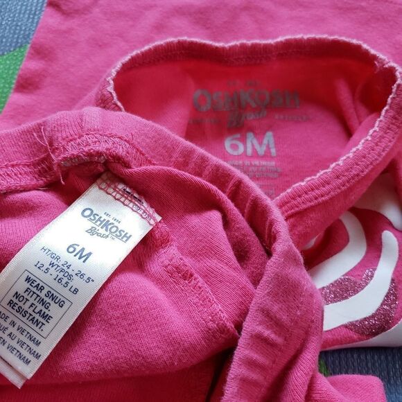 🎁 Oshkosh Girl Sleeper 6 Mos Baby PJs💝3for$20 - Picture 5 of 7